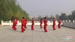 河南省项城市新桥北村夕阳红队广场舞接新娘-团队演示