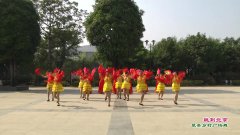 广西南宁市横县石塘镇节村街文艺队广场舞跳到北京-团队演示