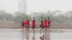 华容护城新沟军鼓广场舞跳到北京-团队演示