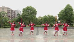 湖南嘉禾靓丽腰鼓队广场舞北京的金山上-团队演示