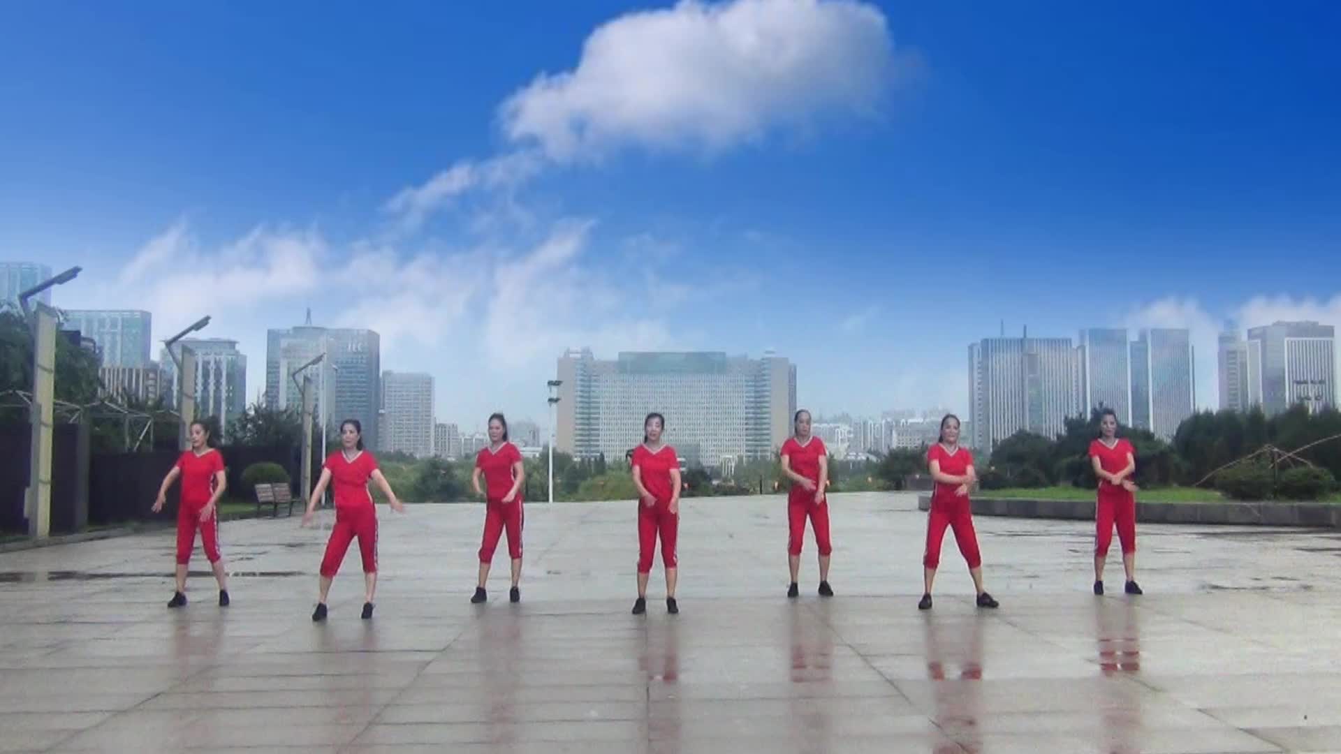 海棠依旧舞蹈队广场舞为爱远航-红衣版