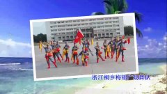 阿中中浙江桐乡梅锦广场舞红色娘子军-腰鼓舞 团队演示