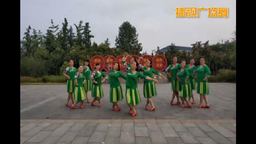 寿州快乐广场舞站在草原望北-12人队形舞